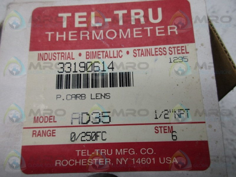 TEL-TRU AD35 33190614 GAUGE 1/2"NPT  NSMP