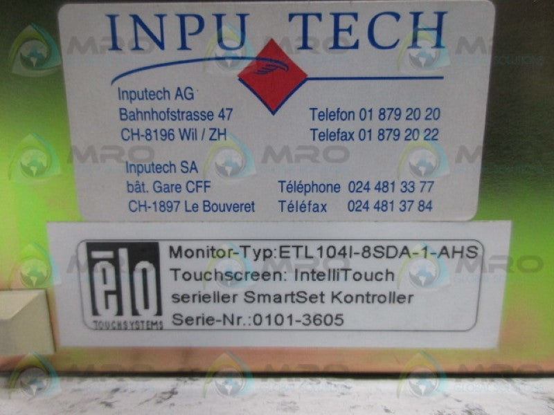 ELO ETL104I-8SDA-1-AHS TOUCH SCREEN (AS PICTURED)  NSNP
