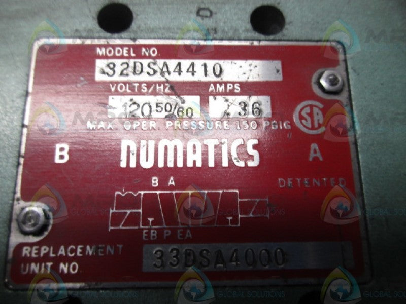 NUMATICS 32DSA4410 PNEUMATIC VALVE UNMP