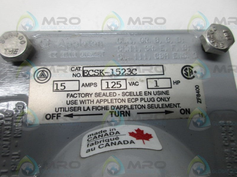 APPLETON ECSK-1523C RECEPTACLE (AS PICTURED) UNMP