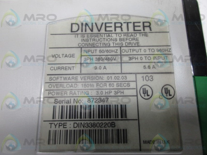 CONTROL TECHNIQUES DIN3380220B DINVERTER  UNMP