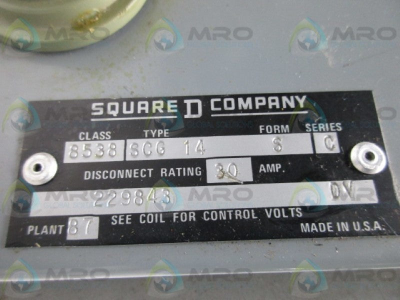 SQUARE D 8538-SCG14S COMBINATION STARTER  UNMP