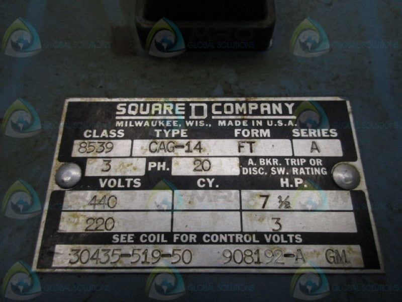 SQUARE D 8539-CAG-14FT COMBINATION STARTER  UNMP