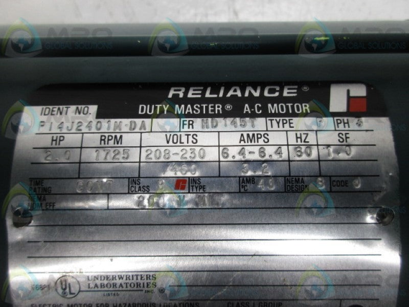 RELIANCE ELECTRIC P14J2401M-DA AC MOTOR 2HP 1725RPM  NSNP