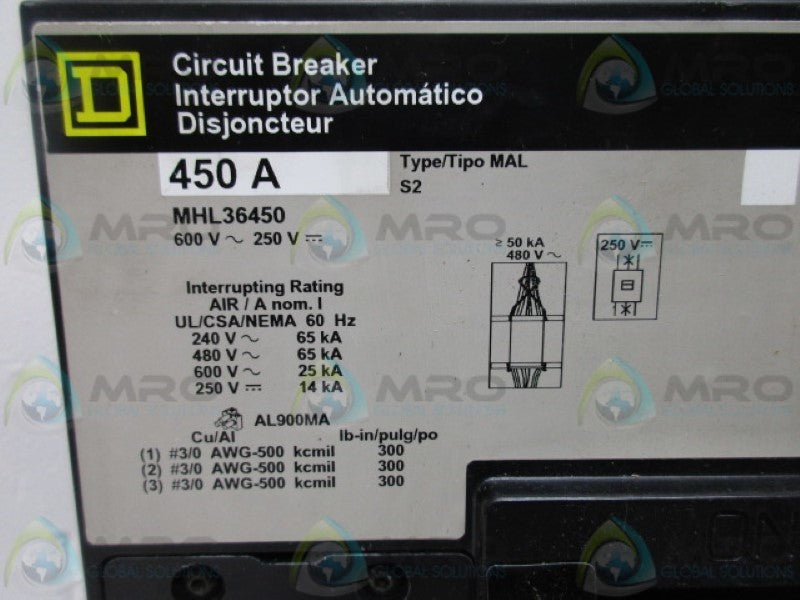 SQUARE D MHL36450  NSMP