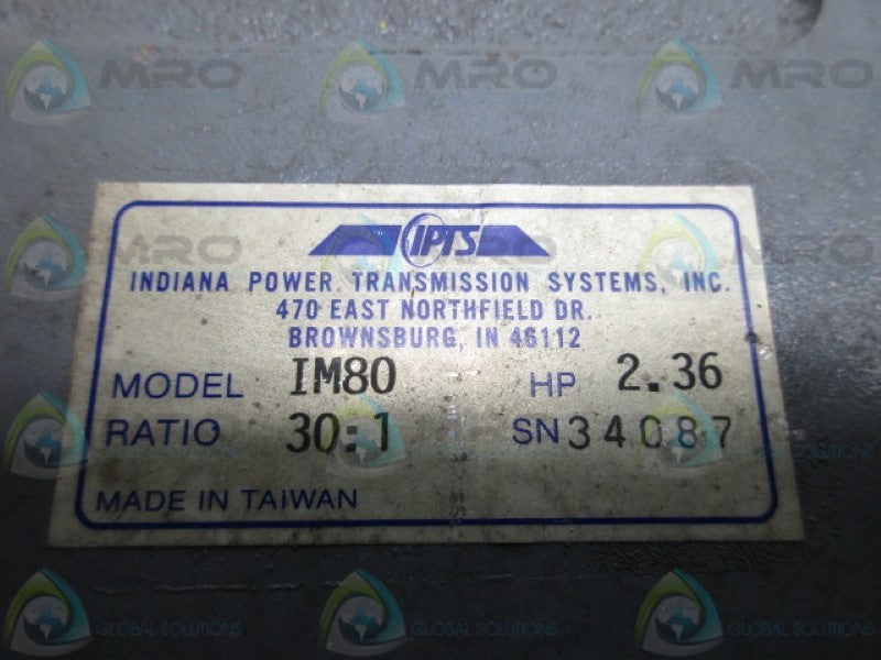 IPTS IM80 RATIO 30:1 2.36HP GEAR REDUCER  UNMP