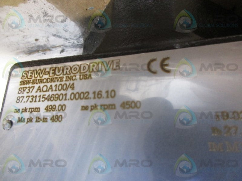 SEW EURODRIVE SF37AQA100/4 GEAR MOTOR  NSMP