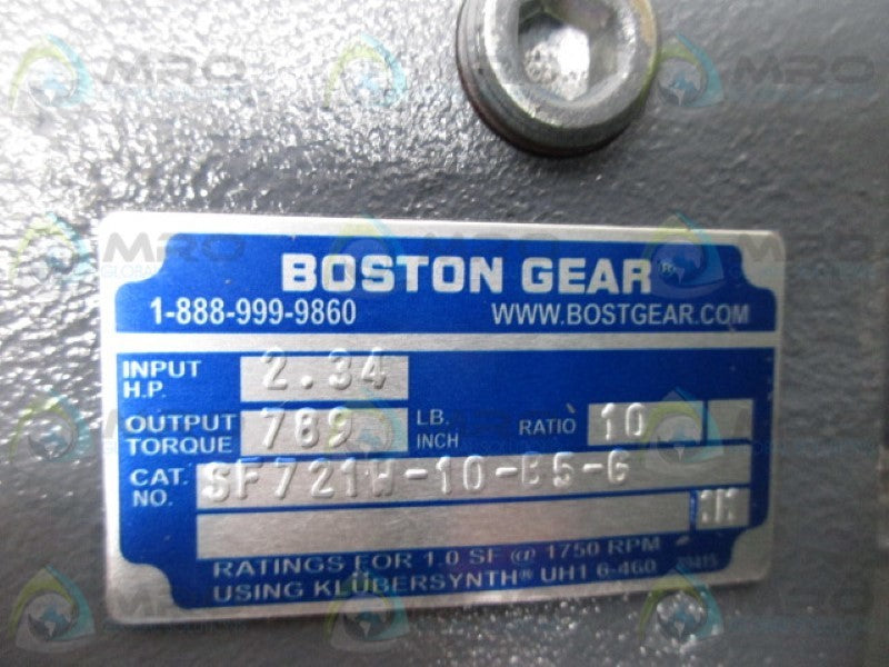 BOSTON GEAR SF721W-10-B5-G GEAR REDUCER RATIO 10  NSNP