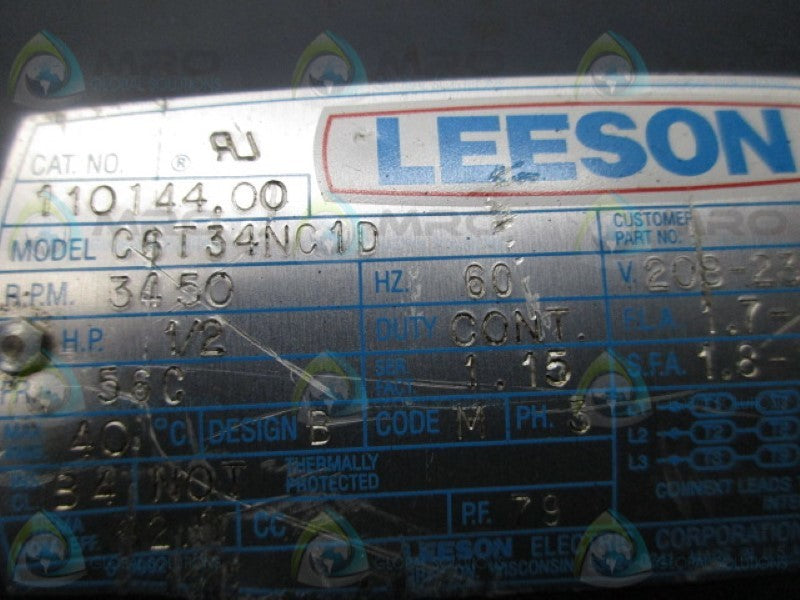 LEESEON 110144.00 MOTOR 1/2HP 3450RPM  UNMP