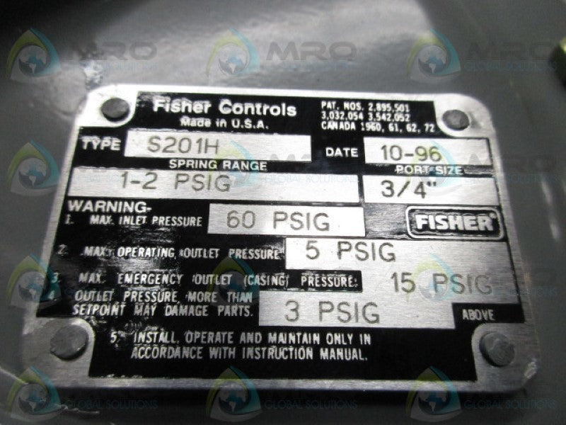 FISHER S201H RELIEF VALVE 3/4"  NSNP