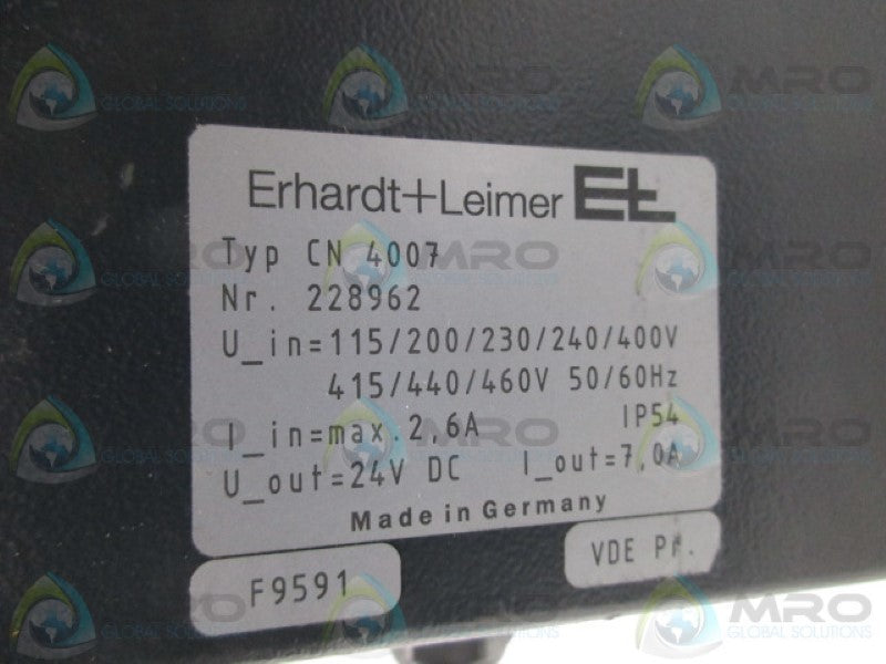 ERHARDT + LEIMER CN4007 DIGITAL SENSOR POWER SUPPLY   NSNP