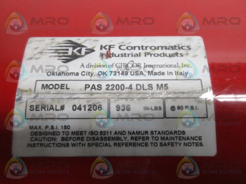 KF CONTROMATICS PAS2200-4 PNEUMATIC ACTUATOR  NSNP