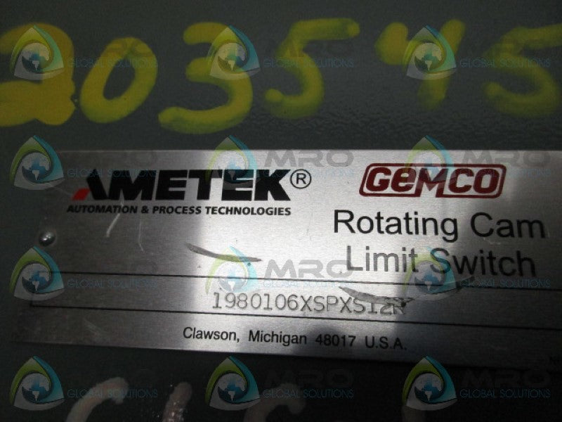 AMETEK 1980106XSPXS12R ROTATING CAM LIMIT SWITCH  UNMP