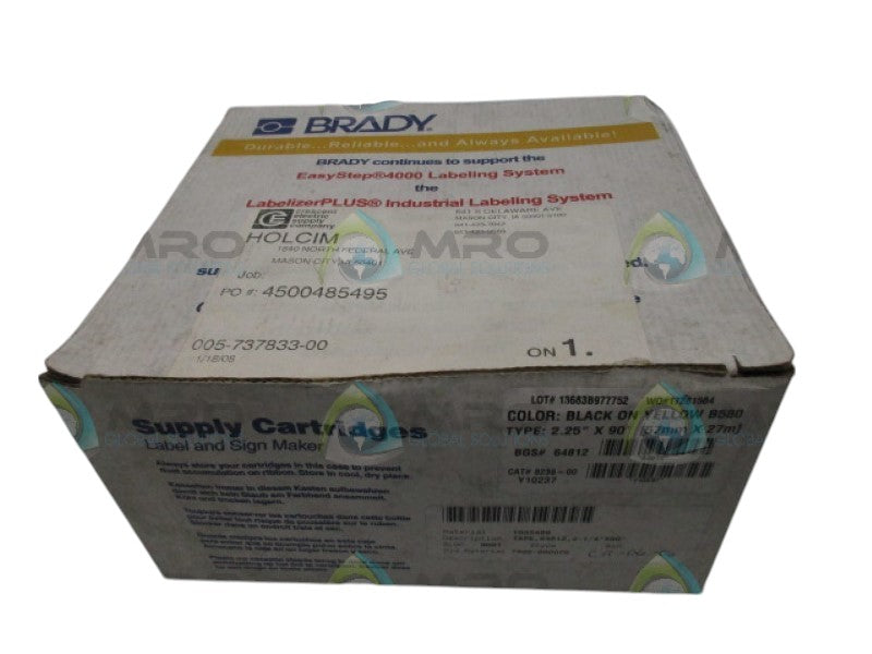 BRADY 8236-00 TAPE CARTRIDGE YELLOW/BLACK  NSMP