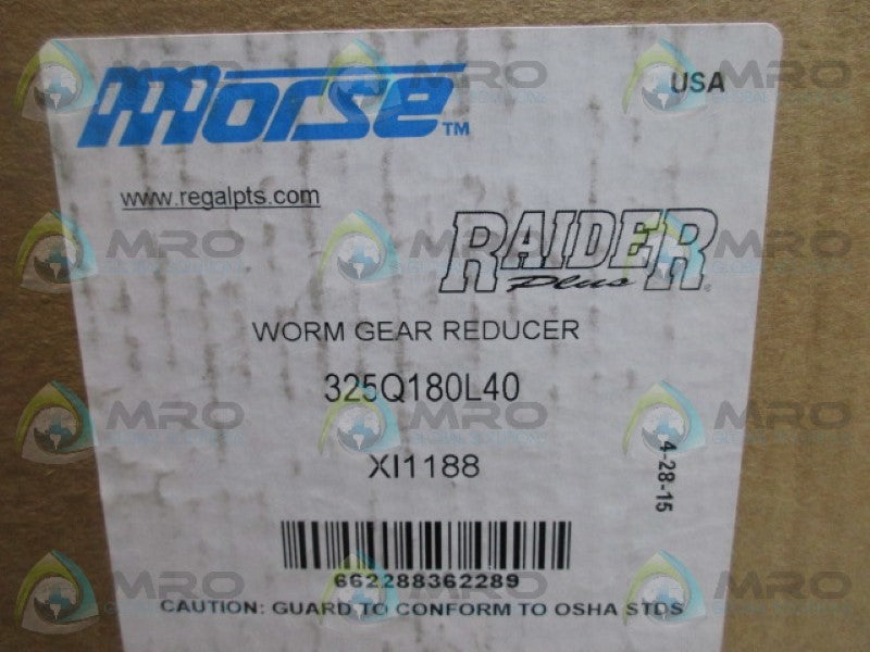 MORSE 325Q180L40 WORM GEAR REDUCER  NSFS