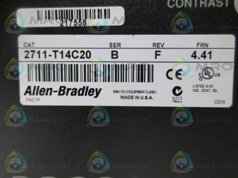 INDUSTRIAL SPARE PART PANELVIEW 1400 2711-T14C20 SER B FRN 4.41 INTERFACE  UNMP