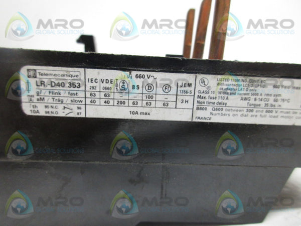 TELEMECANIQUE LR1-D40-353 OVERLOAD RELAY 32-23A  UNMP