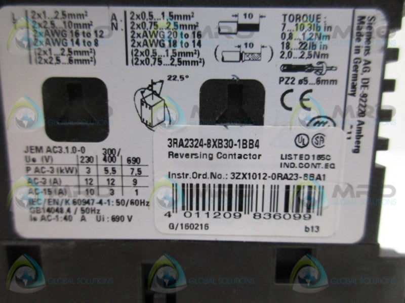 SIEMENS 3RA2324-8VB30-1BB4 REVERSING CONTACT  UNMP
