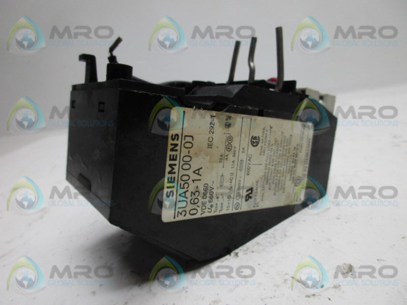 SIEMENS 3UA5000-0J OVERLOAD RELAY 0,63-1A (AS PICTURED)  UNMP