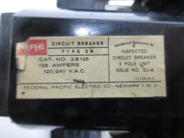FEDERAL PACIFIC ELECTRIC TYPE 2B 2B125 CIRCUIT BREAKER 125A  UNMP
