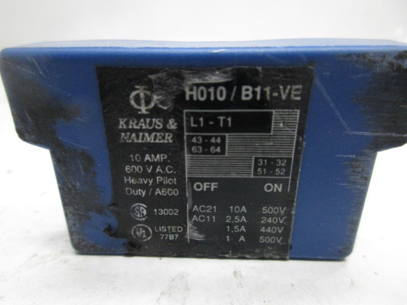 KRAUS & NAIMER H010/B11-VE AUXILIARY CONTACT  UNMP