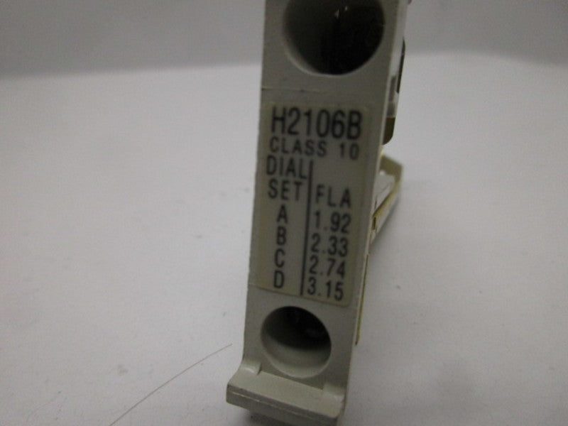 CUTLER HAMMER H2106B OVERLOAD CLASS 10  NSNP