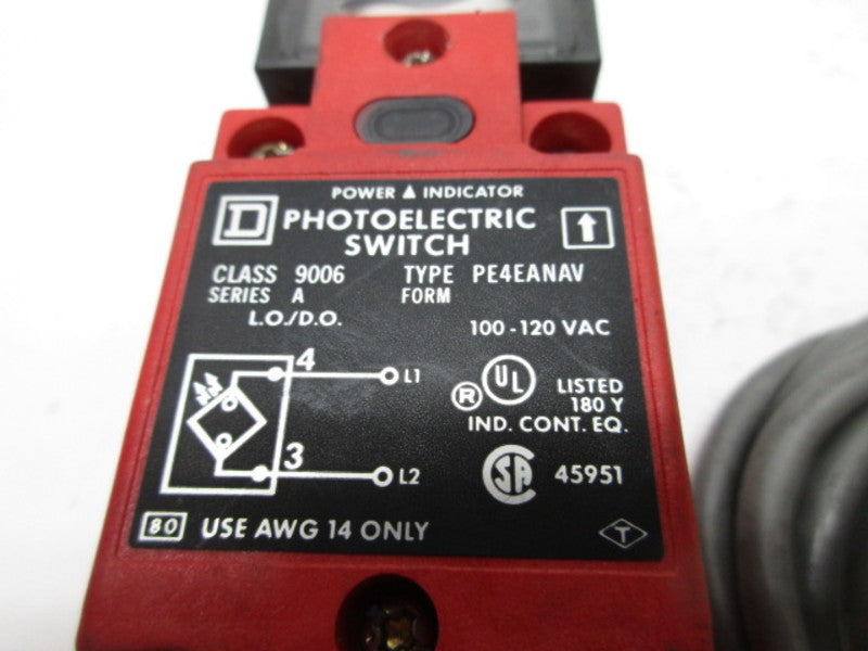 SQUARE D 9006 PE4EANAV SER A PHOTOELECTRIC SWITCH 100-120VAC  UNMP