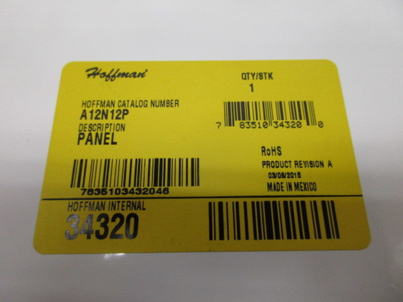 HOFFMAN A12N12P ENCLOSURE PANEL  NSNP