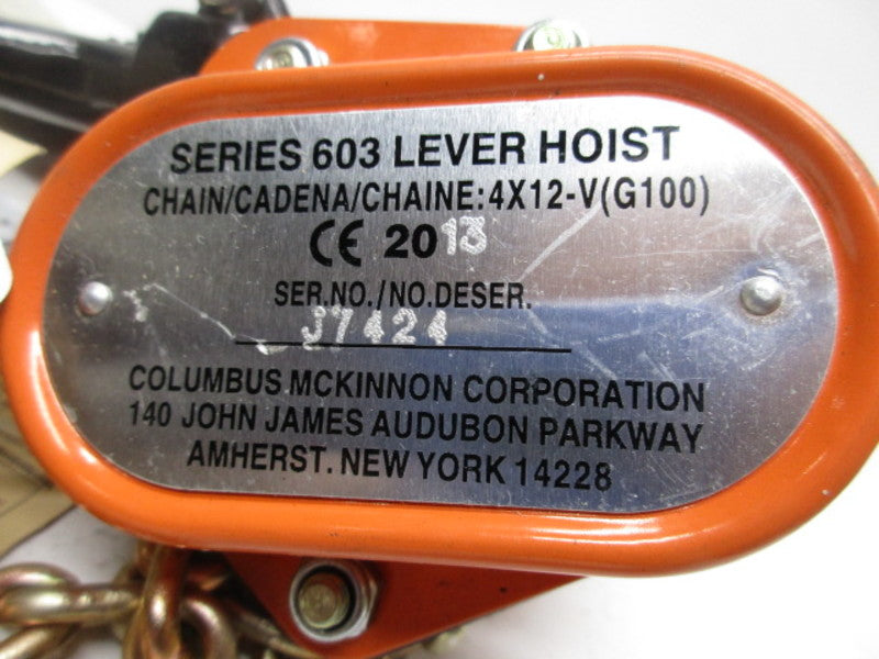 COLUMBUS MCKINNON 603 HOIST 1100LBS  NSNP