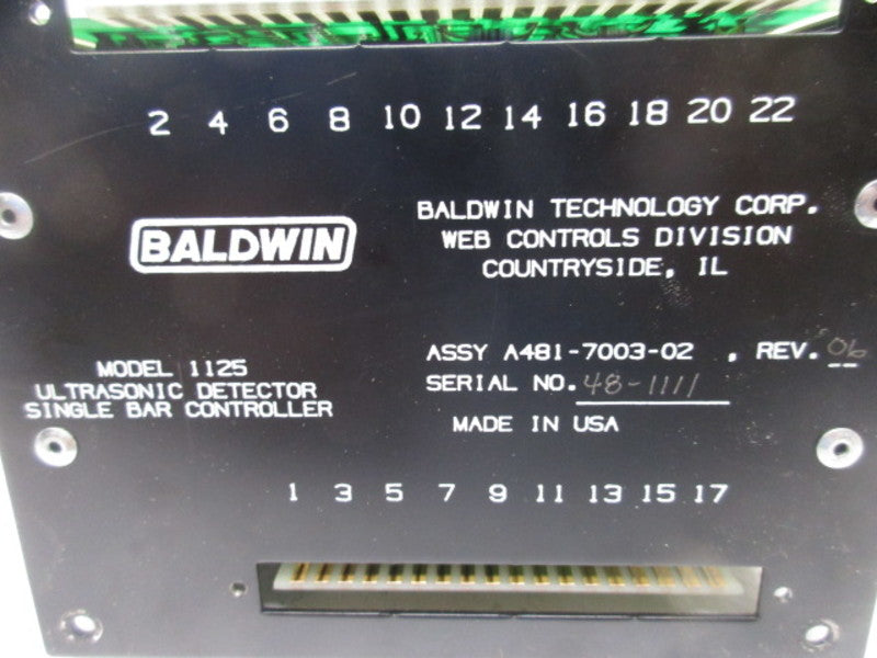 BALDWIN A481-7003-02 ULTRASONIC DETECTOR CONTROLLER  UNMP