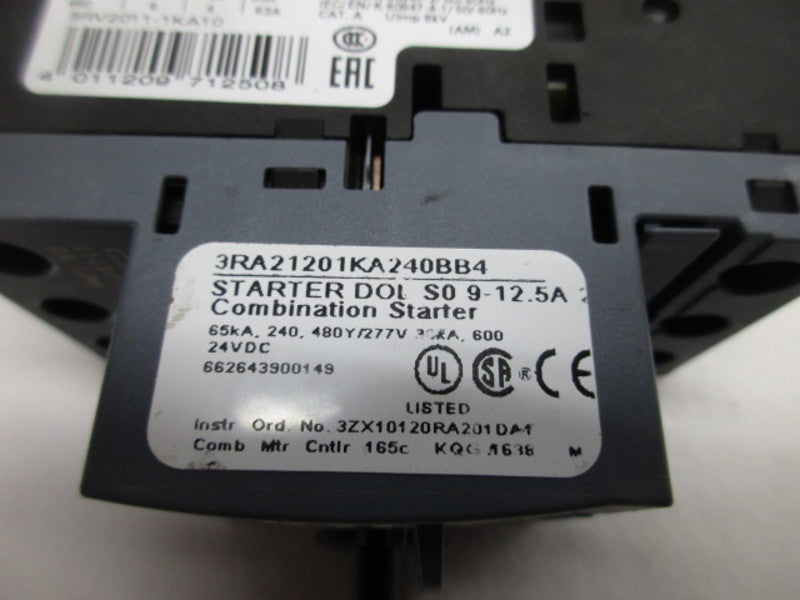 SIEMENS 3RV2011-1KA10 COMBINATION STARTER 115V/230V/460V   UNMP