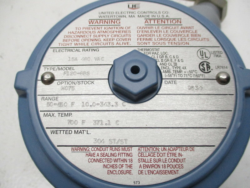 UNITED ELECTRIC F120-8BS  NSMP