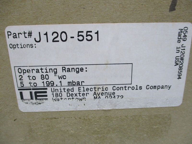 UNITED ELECTRIC J120-551  NSFS