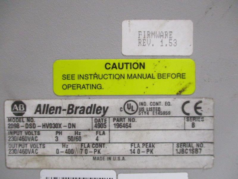 INDUSTRIAL SPARE PART 2098-DSD-HV030X-DN SER. B F/W 1.53  UNMP