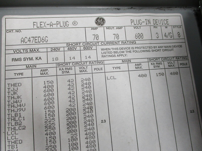 GENERAL ELECTRIC AC410ED6G (AS PICTURED)  NSNP