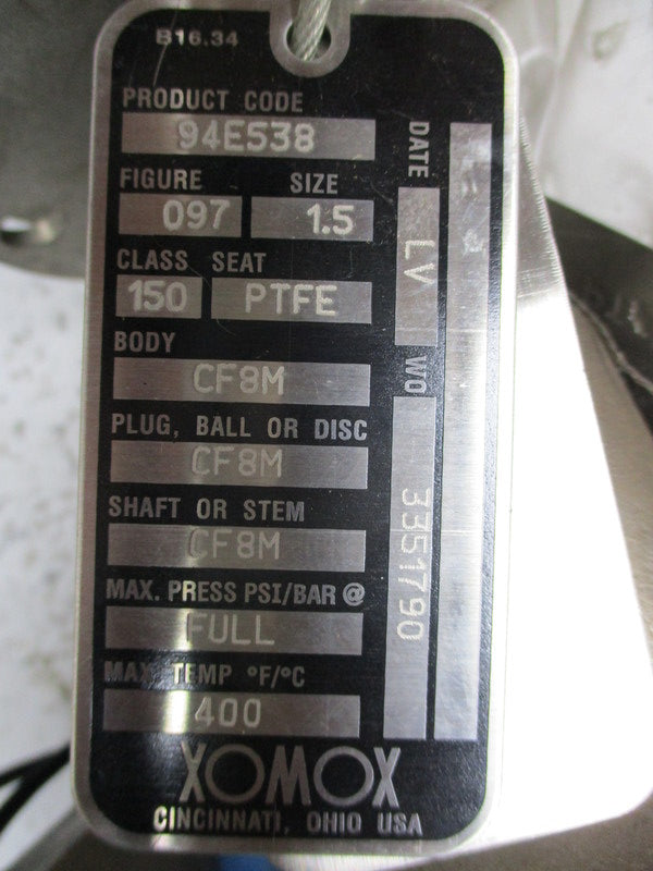 XOMOX CF8M 400PSI 1.5" NSNP