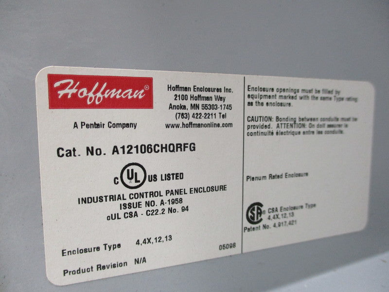 HOFFMAN A12106CHQRFG  NSMP