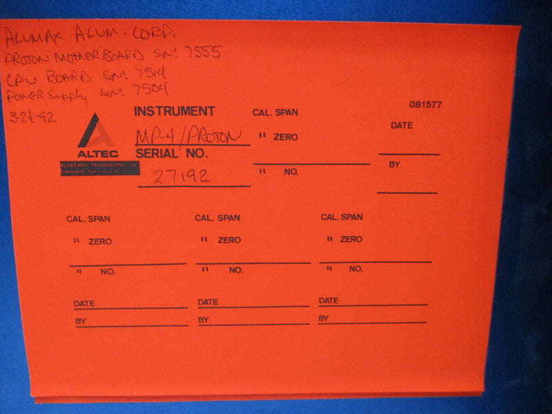 ALLEGANS TECHNOLOGY MP-4/PROTON  UNMP