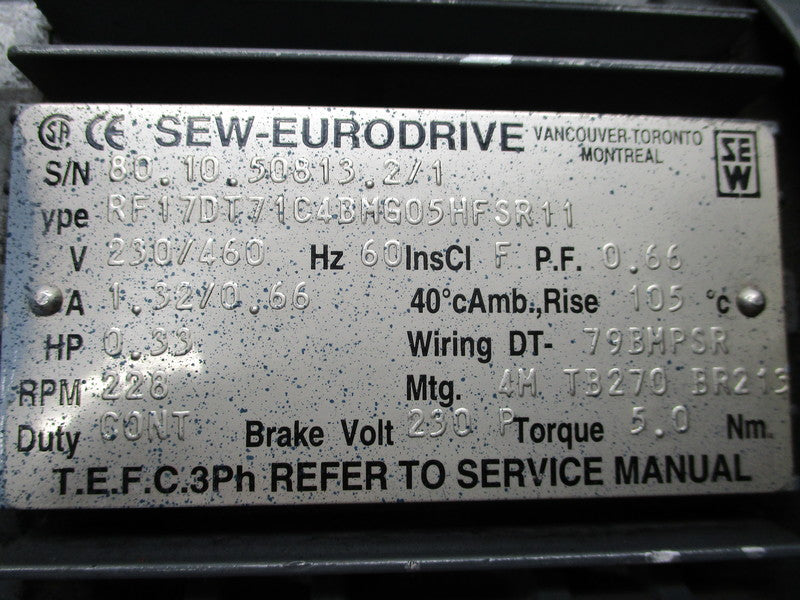 SEW-EURODRIVE RF17DT71C4BMG05HFSR11  UNMP