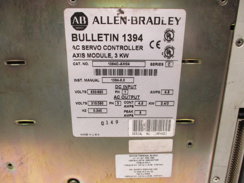 ALLEN BRADLEY 1394C-AM04 SER. C * USED *