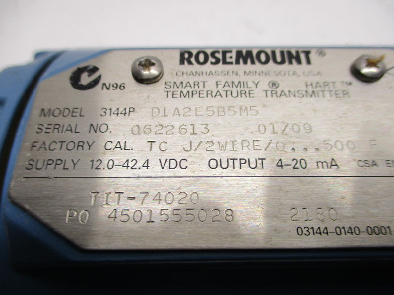 ROSEMOUNT 3144PD1A2E5B5M5  NSMP