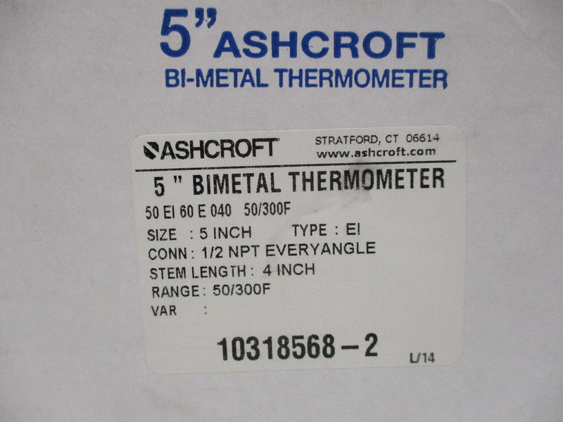 ASHCROFT 50EI60E040-50/300F  NSMP