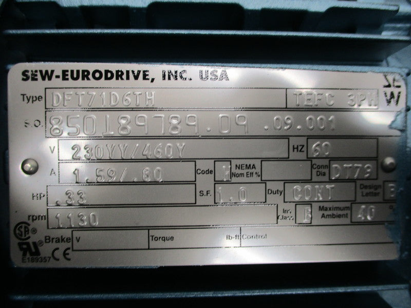 SEW EURODRIVE SAF57DT71D6TH NSMP