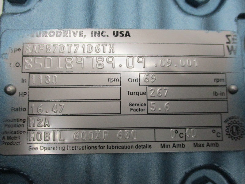 SEW EURODRIVE SAF57DT71D6TH NSMP