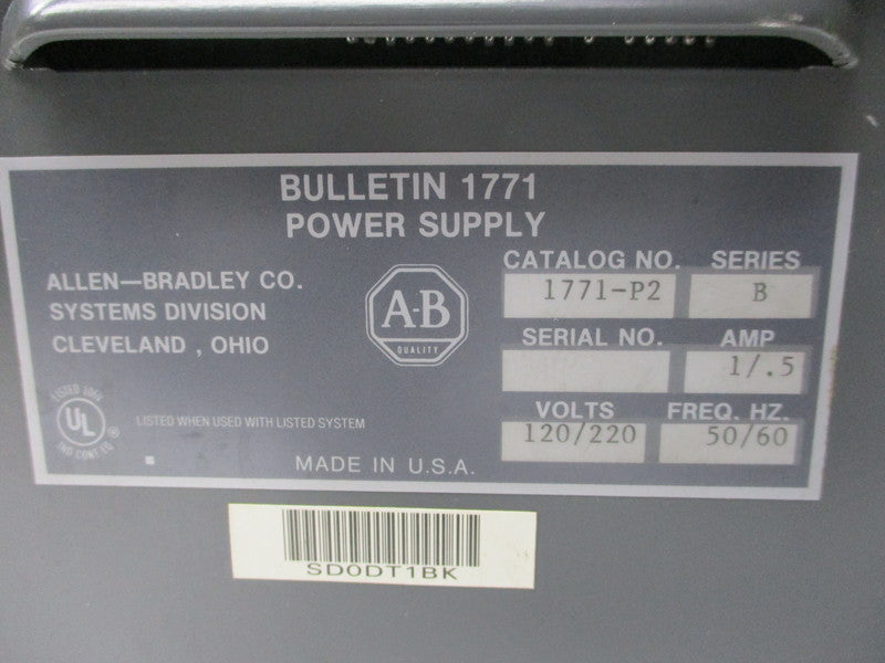 ALLEN BRADLEY 1771-P2 SER. B UNMP