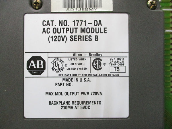 ALLEN BRADLEY 1771-OA SER. B (AS PICTURED) UNMP