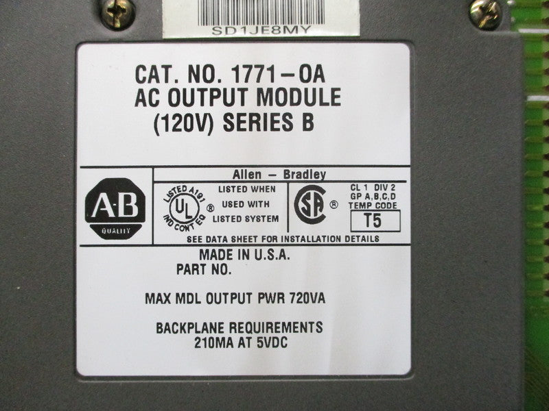 ALLEN BRADLEY 1771-OA SER. B (AS PICTURED) UNMP