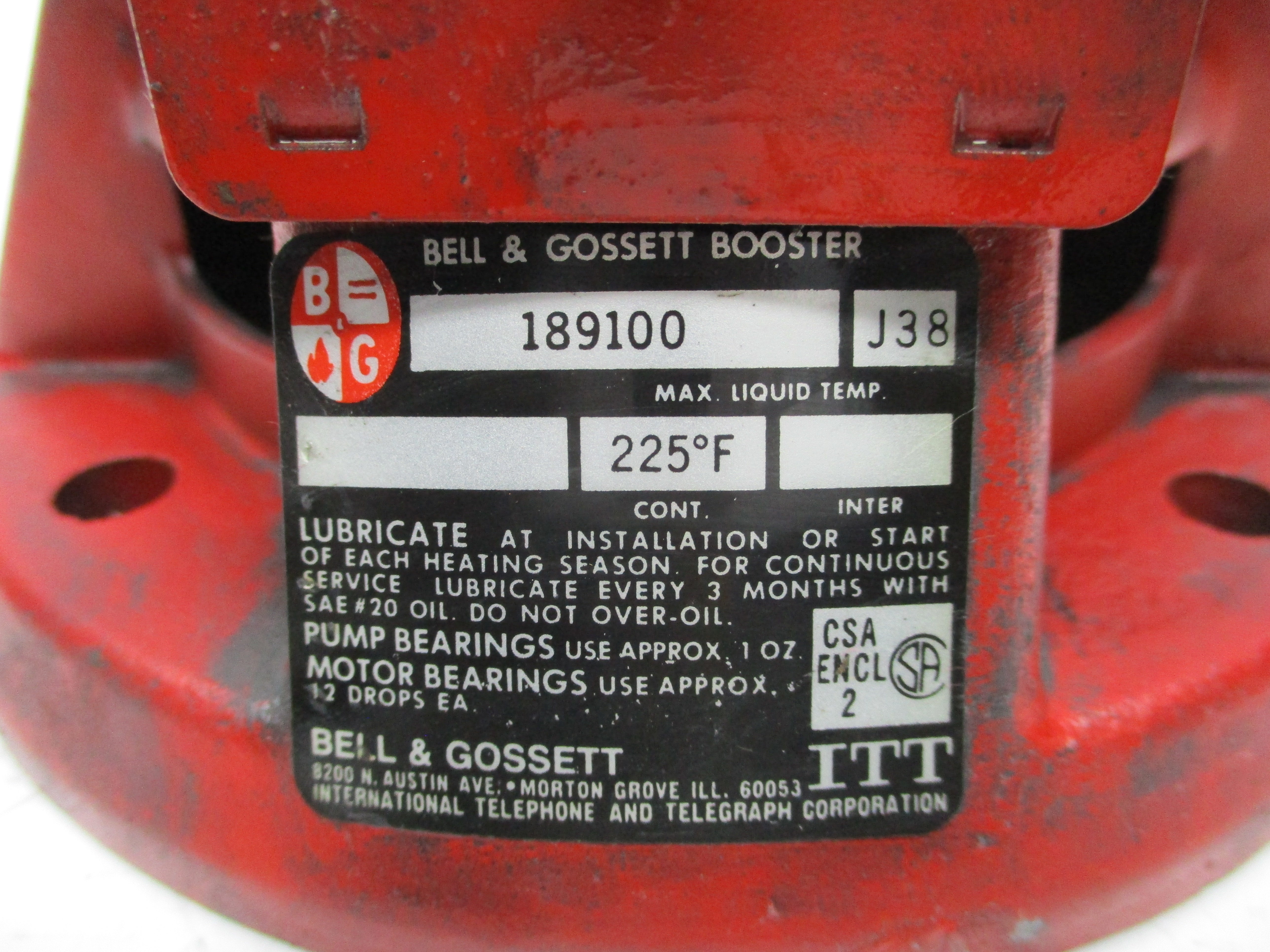 BELL & GOSSETT 189100 UNMP