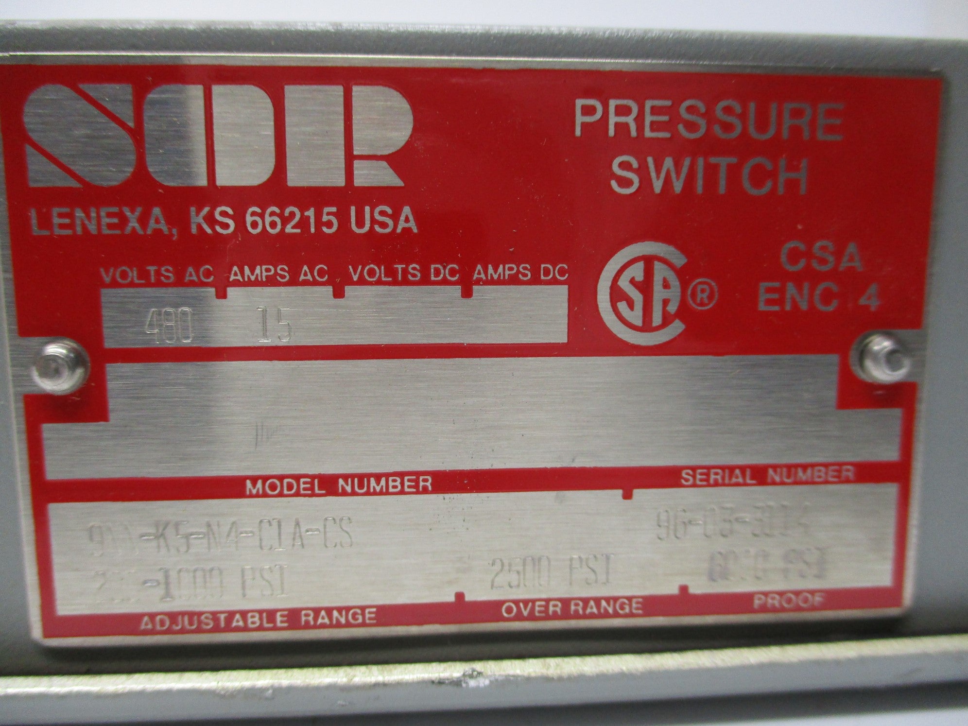 SOR 9NN-K5-N4-C1A-CS NSNP