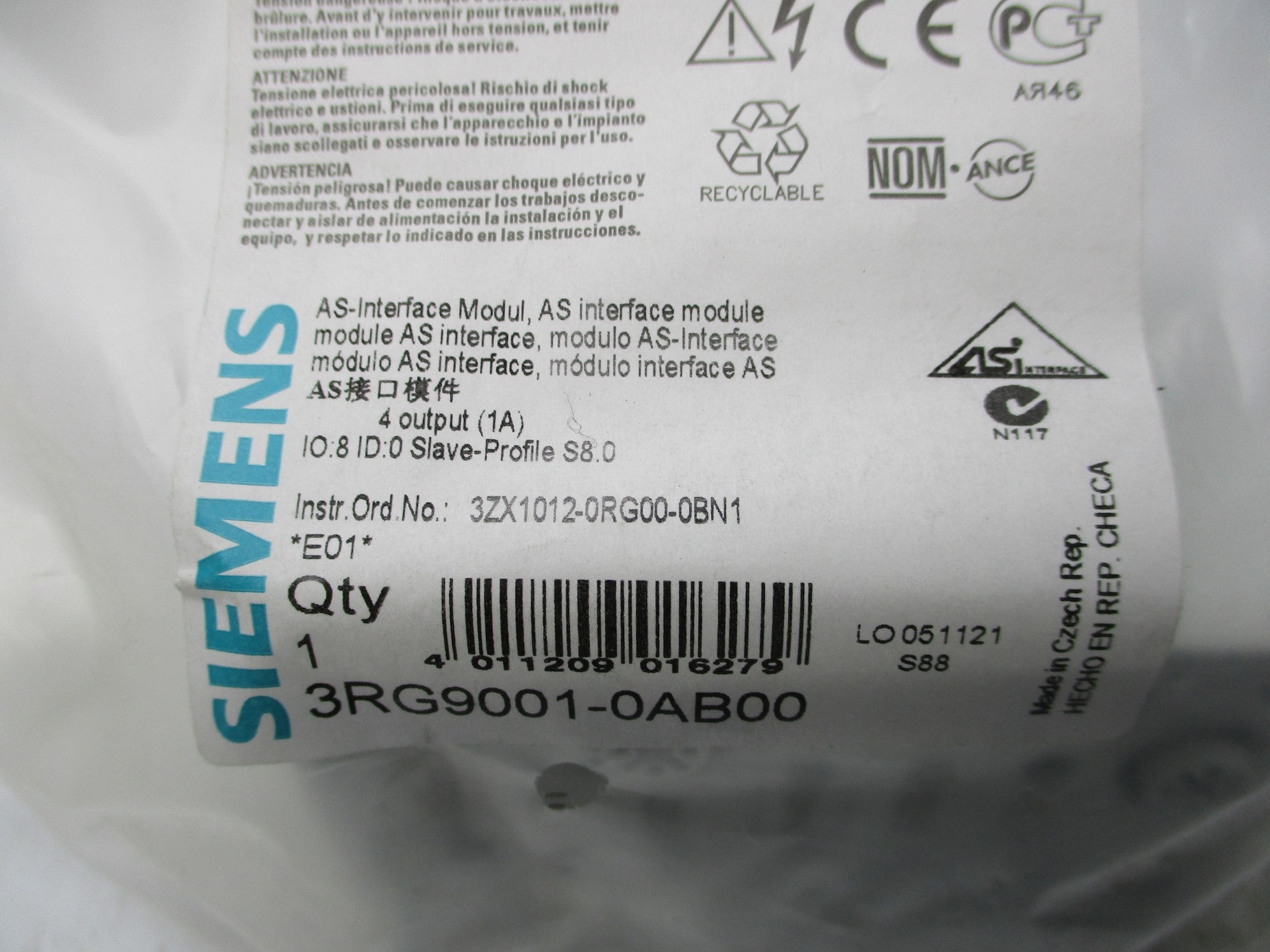 SIEMENS 3RG9001-0AB00 NSMP